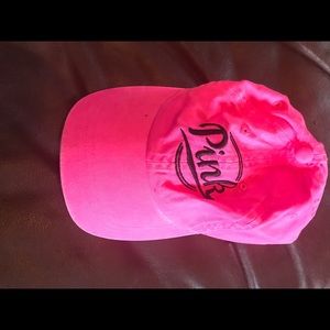 Pink fitted baseball cap